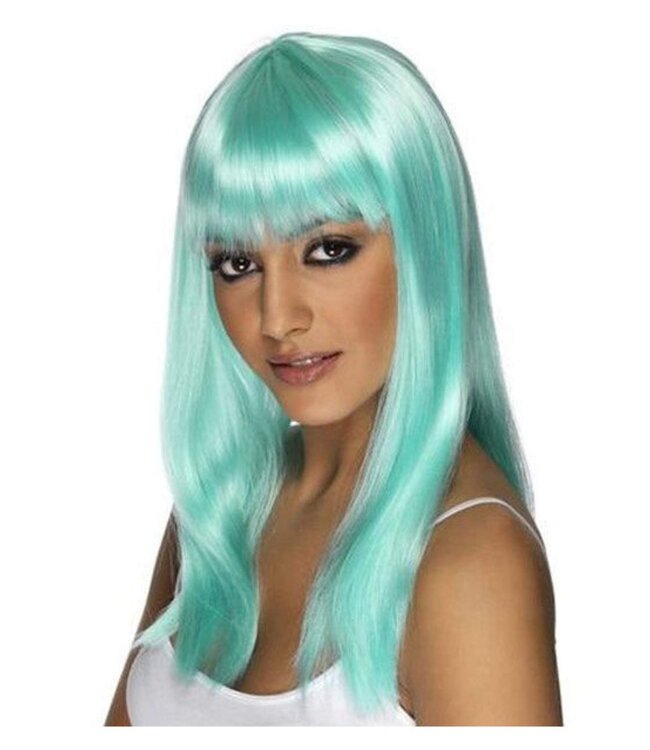 SMIFFY'S Glamourama Wig, Neon Aqua