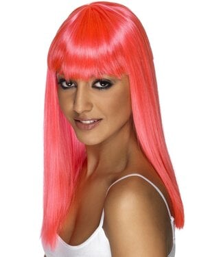 SMIFFY'S Glamourama Wig, Neon Pink