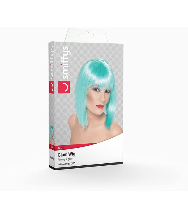 SMIFFY'S Glam Wig, Neon Aqua
