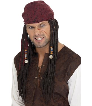 SMIFFY'S Pirate Bandanna with Plaits, Brown