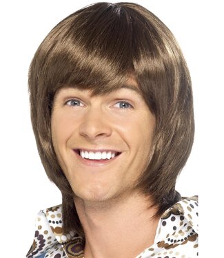 SMIFFY'S 70s Heartthrob Wig, Brown
