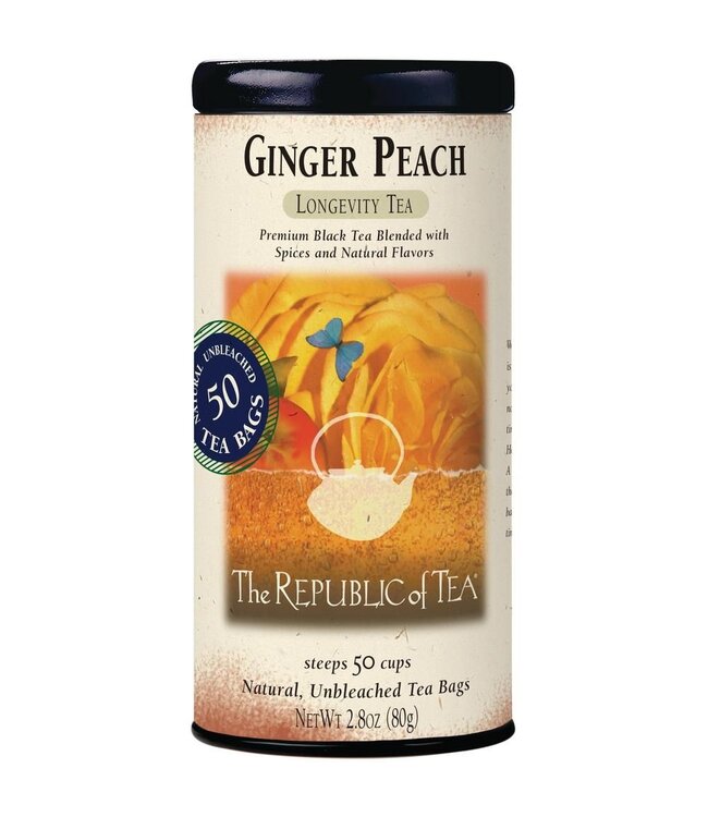 THE REPUBLIC OF TEA Ginger Peach Black Tea Bags-50 Count