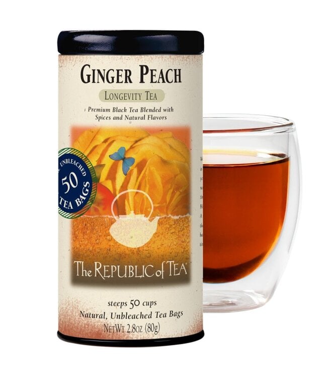THE REPUBLIC OF TEA Ginger Peach Black Tea Bags