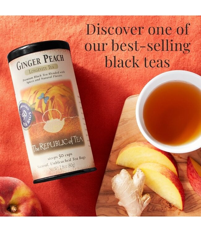 THE REPUBLIC OF TEA Ginger Peach Black Tea Bags