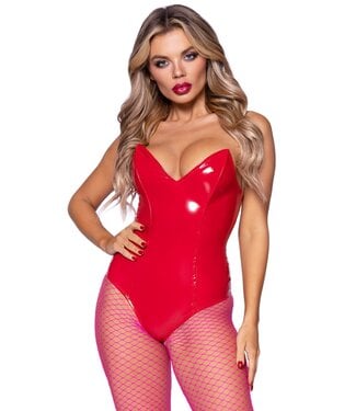 LEG AVENUE VINYL BONED BODYSUIT