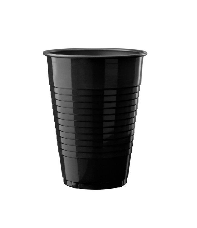 CROWN DISPLAY 50CT 12oz  PLASTIC CUPS BLACK