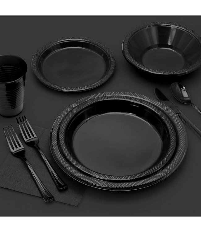 CROWN DISPLAY 50CT 12oz  PLASTIC CUPS BLACK