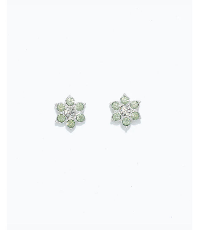 CUTIES EARRINGS MINT CRYSTAL FLOWERS