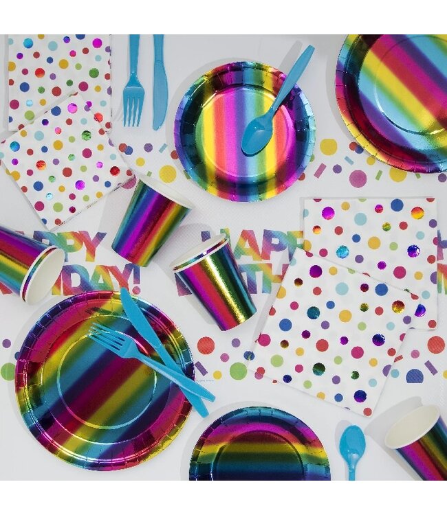 Creative Converting CAKE TOPPER WITH BANNER RAINBOW FOIL