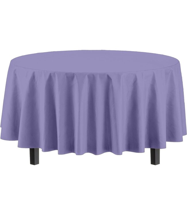 EXQUISITE 84in ROUND TABLE COVER LAVENDER
