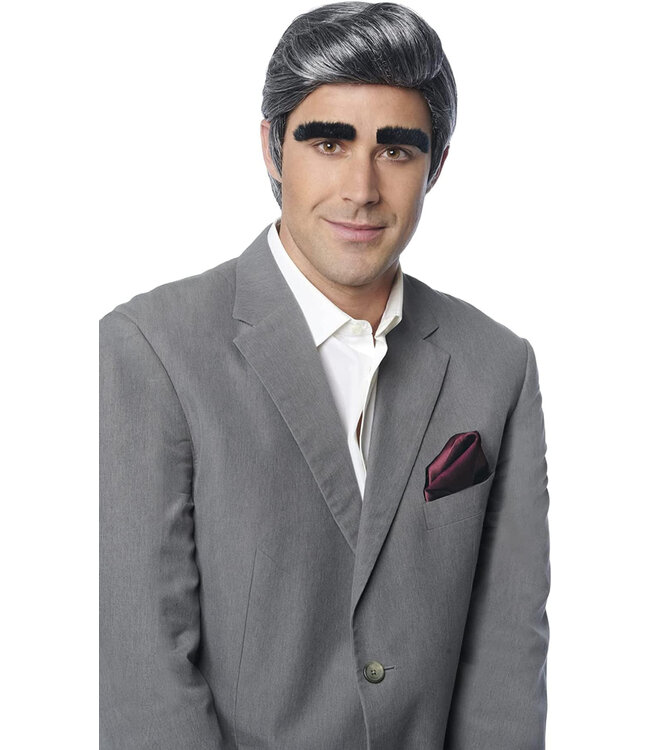 FRANCO JOHNNY WIG WITH EYEBROWS GREY