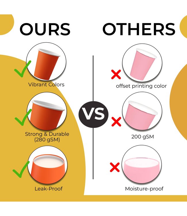 CROWN DISPLAY 100CT 9oz  PAPER CUPS ORANGE