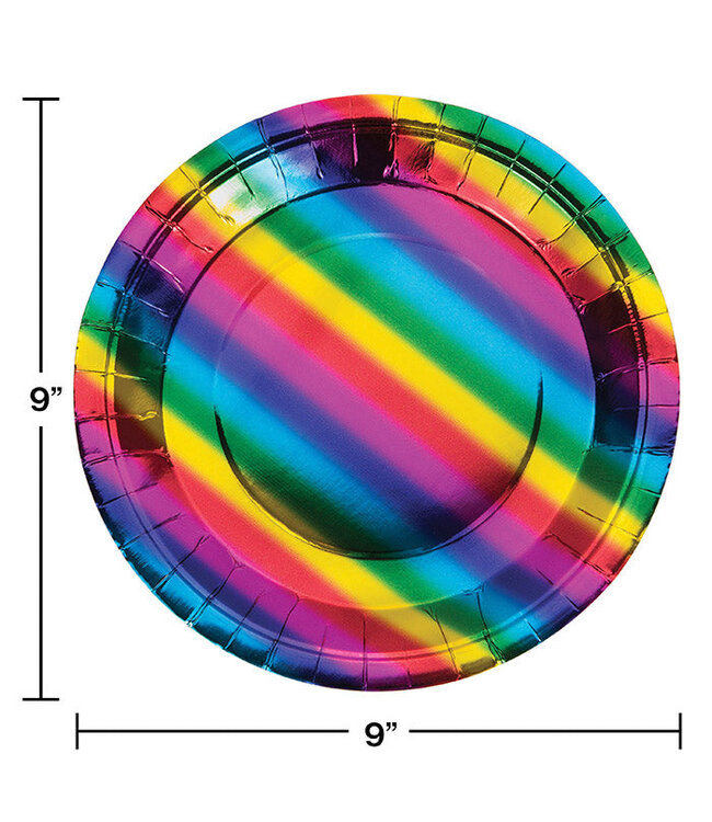 Creative Converting 8CT 9in RAINBOW FOIL