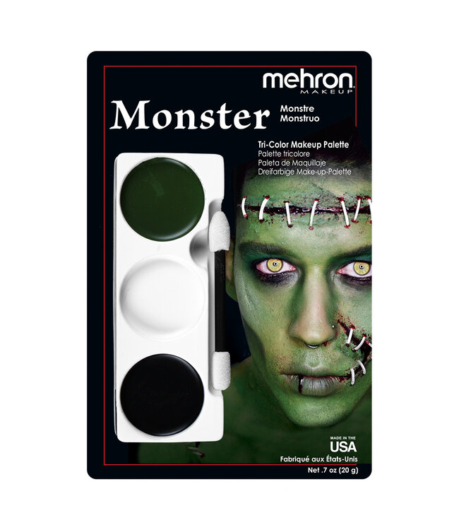 MEHRON Tri-Color Makeup Palette Monster
