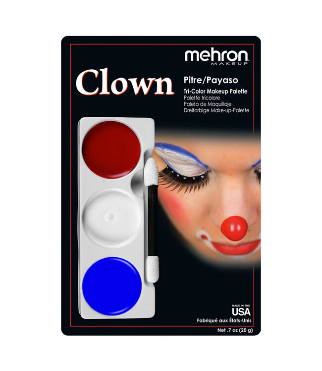 MEHRON Tri-Color Makeup Palette Clown