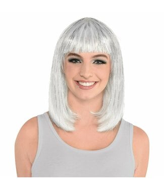 Amscan LONG BOB WIG SILVER
