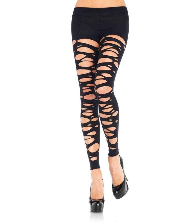 LEG AVENUE FOOTLESS TIGHTS TATTERED