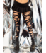 LEG AVENUE FOOTLESS TIGHTS TATTERED