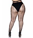 LEG AVENUE Callie Plus Backseam Fishnet Tights BLACK