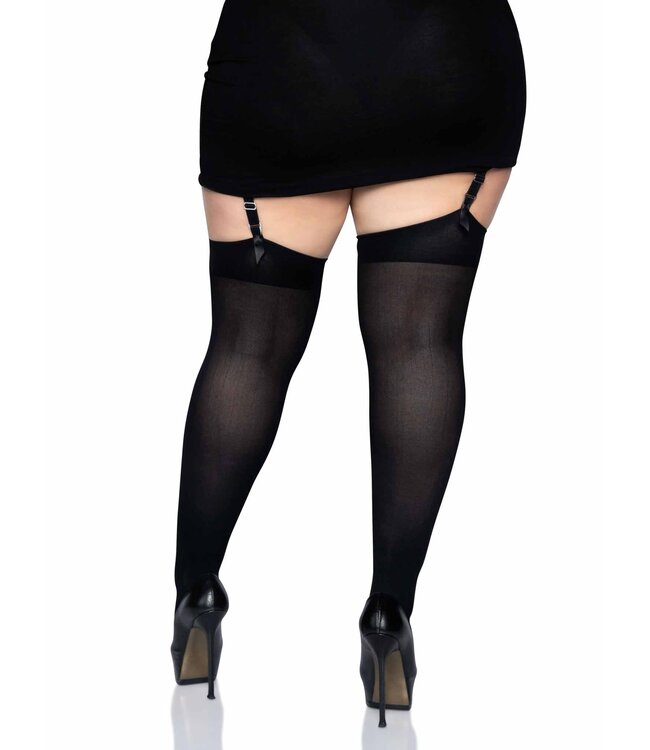 LEG AVENUE THIGH HIGHS BLACK PLUS