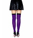 LEG AVENUE Black & Purple Striped Thigh Highs