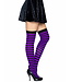LEG AVENUE Black & Purple Striped Thigh Highs