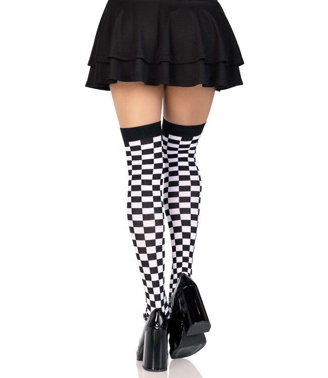 LEG AVENUE THI-HI CHECKERBOARD ONE SIZE