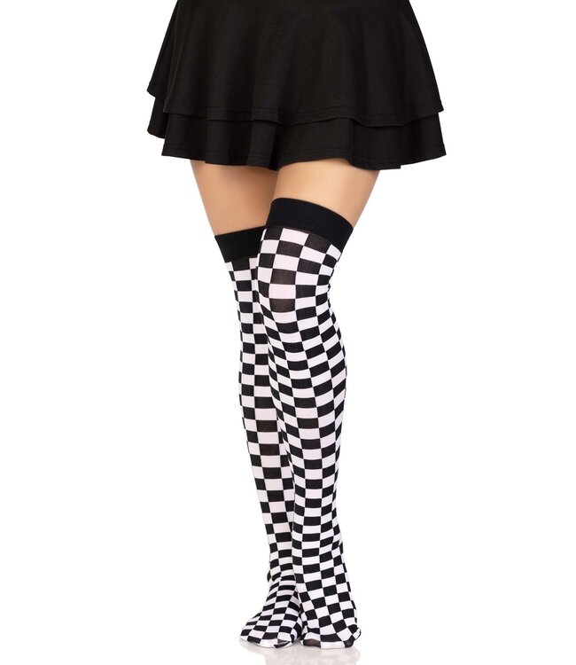 LEG AVENUE THI-HI CHECKERBOARD ONE SIZE
