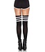LEG AVENUE ATHLETE THIGH-HIGH WHITE/BLACK