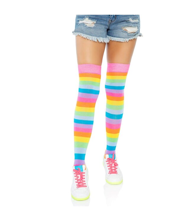 LEG AVENUE Acrylic Rainbow Thigh High