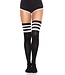 LEG AVENUE ATHLETE THIGH-HIGH BLACK/WHITE