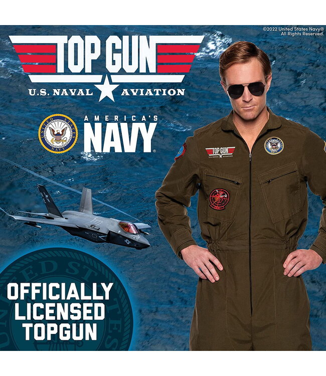 UNDERWRAPS Officially Licnesed US Navy™ TOPGUN Men's Pilot Jumpsuit XXL