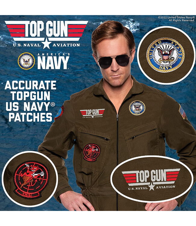 UNDERWRAPS Officially Licnesed US Navy™ TOPGUN Men's Pilot Jumpsuit XXL