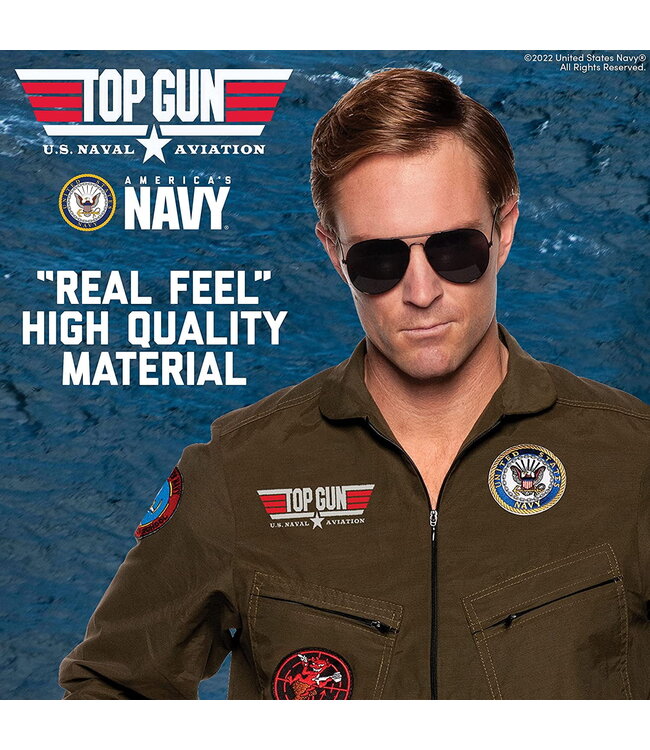 UNDERWRAPS Officially Licnesed US Navy™ TOPGUN Men's Pilot Jumpsuit XXL