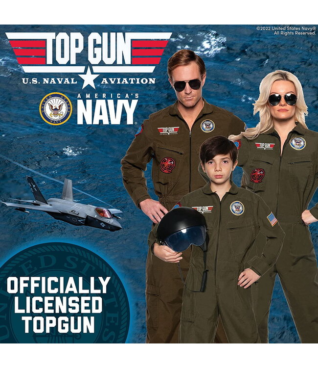 UNDERWRAPS Officially Licnesed US Navy™ TOPGUN Men's Pilot Jumpsuit XXL