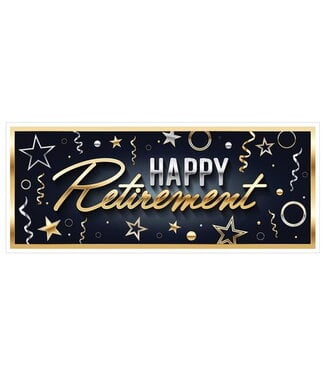 BEISTLE Happy Retirement Oversized Sign Banne - 30" X 6 Foot