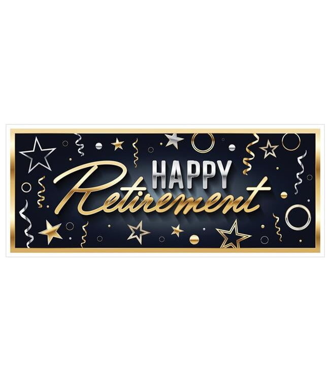 BEISTLE Happy Retirement Oversized Sign Banne - 30" X 6 Foot
