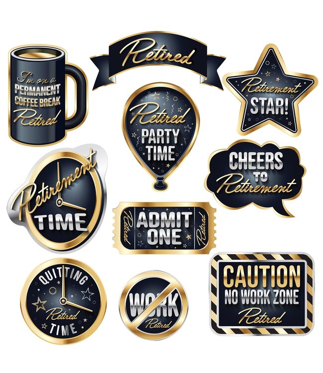BEISTLE Happy Retirement Photo Fun Signs - 10 Count