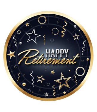 BEISTLE Happy Retirement Plates - 8 Count - 7 Inch
