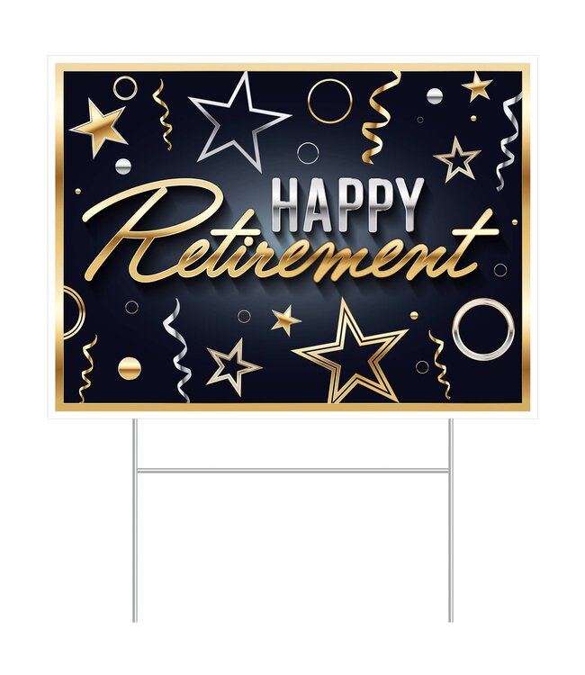 BEISTLE Plastic Happy Retirement Yard Sign