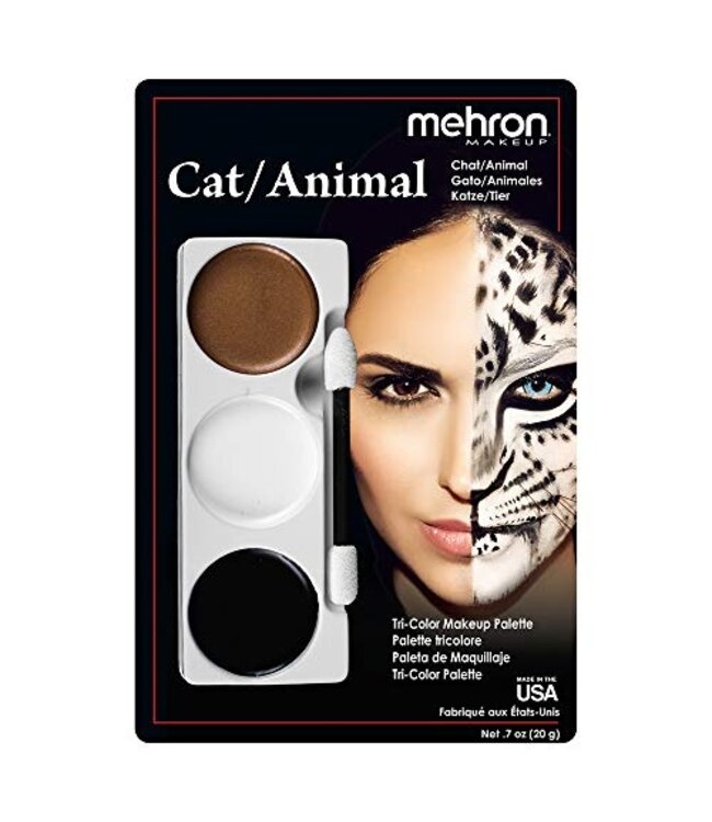 MEHRON Tri-Color Makeup Palette Cat/Animal