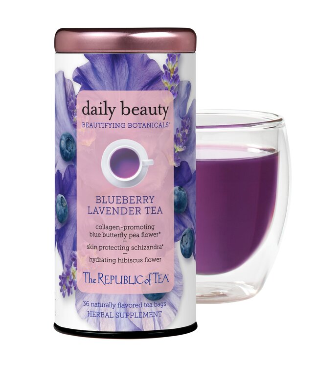 THE REPUBLIC OF TEA Beautifying Botanicals® Daily Beauty Herbal Tea Blueberry Lavender