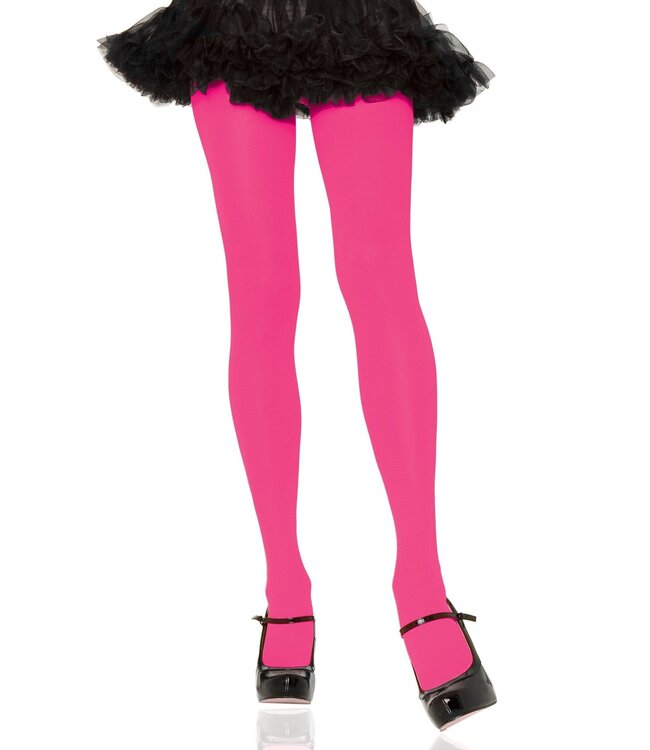LEG AVENUE NYLON TIGHTS NEON PINK