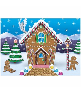 BEISTLE FABRIC BACKDROP GINGERBREAD HOUSE