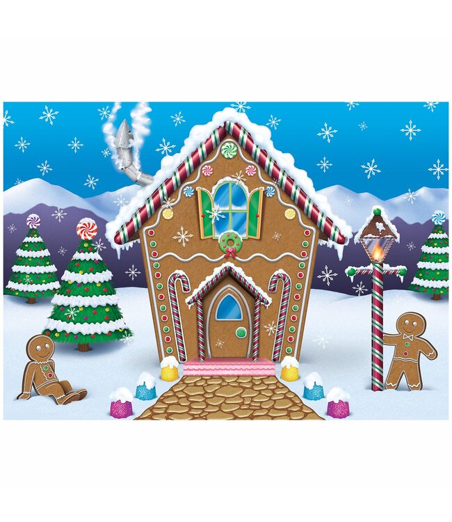 BEISTLE FABRIC BACKDROP GINGERBREAD HOUSE