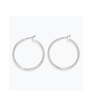 Periwinkle Earrings- 1 inch Silver Hoops