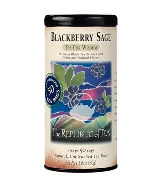 THE REPUBLIC OF TEA Blackberry Sage Black Tea Bags-50 Count