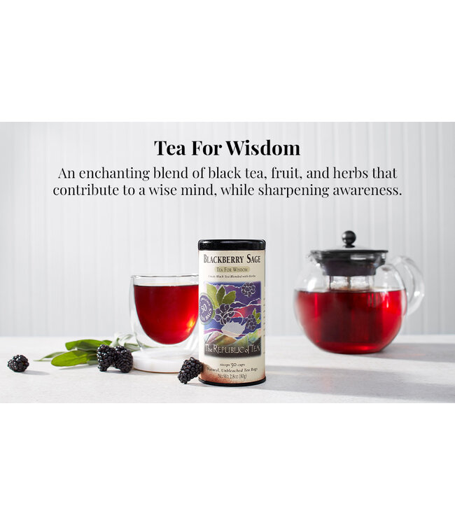 THE REPUBLIC OF TEA Blackberry Sage Black Tea Bags-50 Count