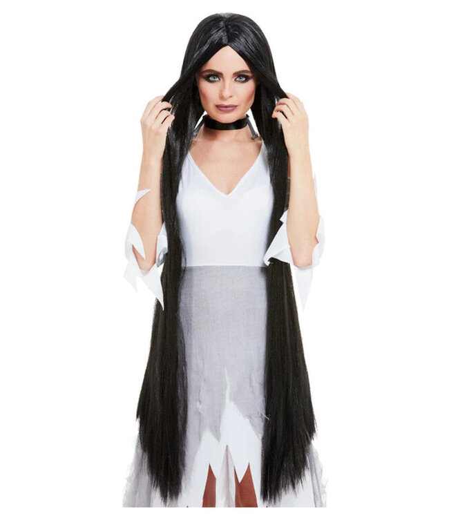 SMIFFY'S Witch Wig Extra Long, Black