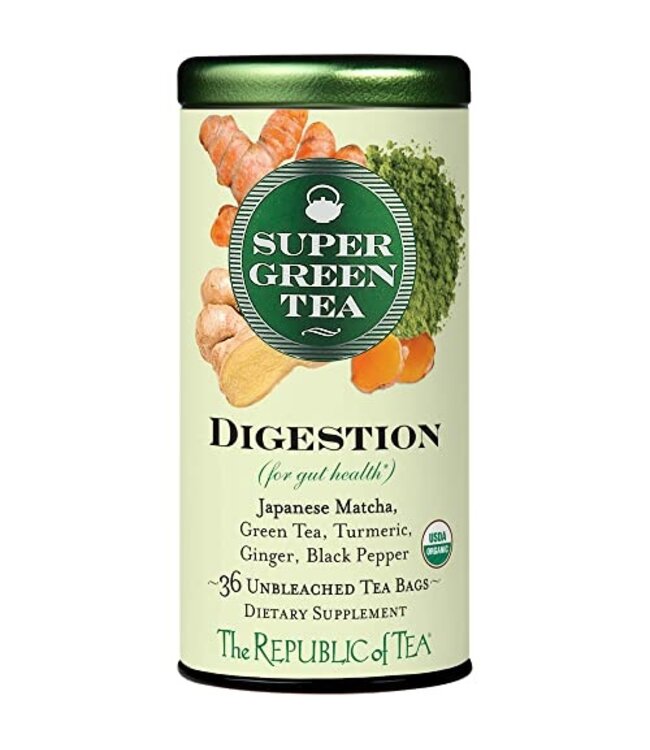 THE REPUBLIC OF TEA Organic Super Green Digestion Tea Bags - 36 Count